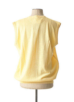 Pull finition bords-côtes sans manche jaune MASELLI homme