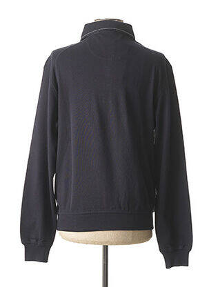 Pull finition bords-côtes manches longues bleu BUGATTI homme