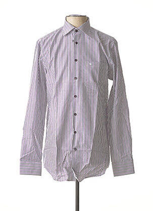Chemise manches longues imprimé rayures violet SEIDEN STICKER homme