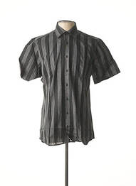 Chemise manches courtes poches poitrine noir JEAN CHATEL homme