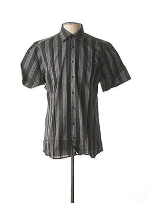 Chemise manches courtes poches poitrine noir JEAN CHATEL homme
