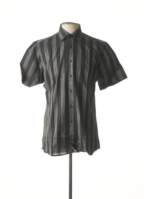 Chemise manches courtes poches poitrine noir JEAN CHATEL homme