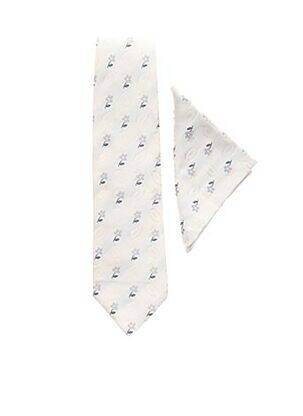 Cravate tissage satiné beige JEAN DE SEY homme