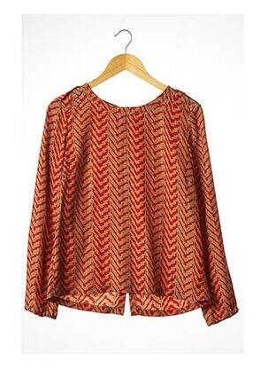 Chemisier coupe fluide manches longues orange SANS MARQUE femme