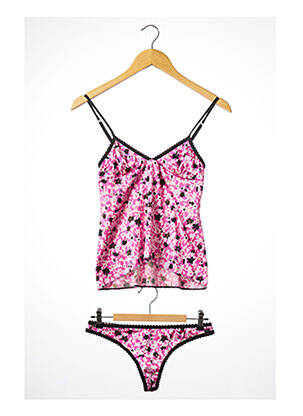 Ensemble lingerie bretelles élastiquées ajustables rose SANS MARQUE femme