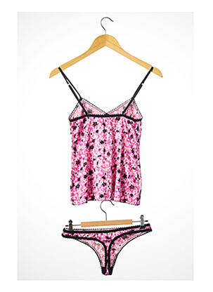 Ensemble lingerie bretelles élastiquées ajustables rose SANS MARQUE femme