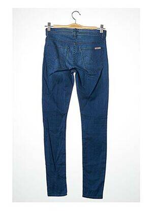 Pantalon 7/8 fermeture zippée sous rabat boutonné taille normale bleu HUDSON femme