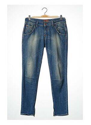 Pantalon 7/8 stretch taille basse bleu REIKO femme