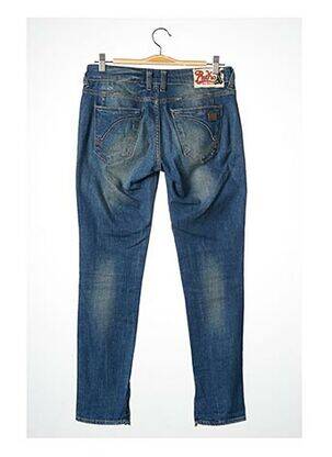 Pantalon 7/8 stretch taille basse bleu REIKO femme