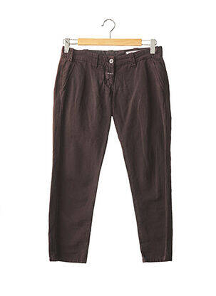 Pantalon 7/8 coupe chino taille basse marron CLOSED femme