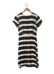 Robe mi-longue fermeture zippée au dos manches courtes noir SANS MARQUE femme
