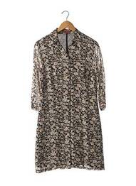 Robe mi-longue imprimé fleurs manches 3/4 noir OLIVIER STRELLI femme