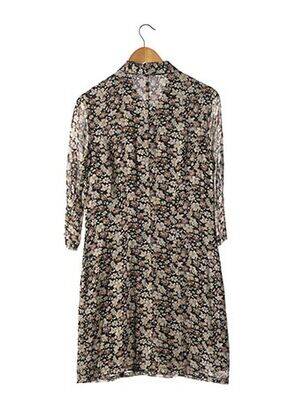 Robe mi-longue imprimé fleurs manches 3/4 noir OLIVIER STRELLI femme