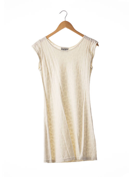 Robe courte manches courtes manches courtes beige IKKS femme