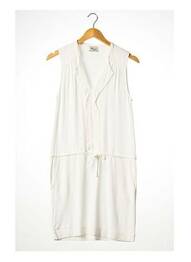 Robe mi-longue tissage crêpe sans manche blanc STELLA FOREST femme
