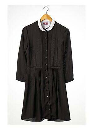 Robe mi-longue manches longues manches longues noir ONE STEP femme