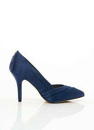 Escarpins tissage satiné talon de 7 à 9cm bleu MENBUR femme