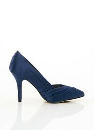 Escarpins tissage satiné talon de 7 à 9cm bleu MENBUR femme