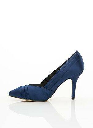 Escarpins tissage satiné talon de 7 à 9cm bleu MENBUR femme
