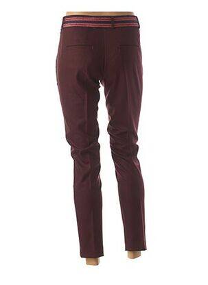 Pantalon 7/8 fermeture zippée sous rabat avec crochet taille basse rouge HOD femme