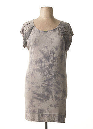Robe mi-longue manches courtes manches courtes gris LIU JO femme