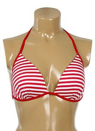Haut de maillot de bain fermeture liens à nouer haut soutien-gorge moulé rouge KIWI femme