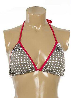 Haut de maillot de bain fermeture liens à nouer haut soutien-gorge moulé beige KIWI femme
