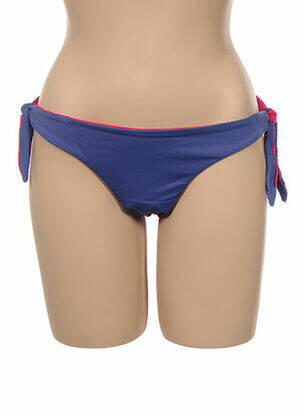 Bas de maillot de bain fermeture liens à nouer bikini bleu KIWI femme