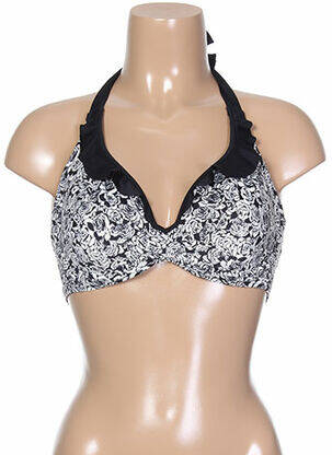 Haut de maillot de bain bretelles élastiquées ajustables noir FREYA femme