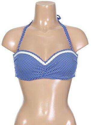 Haut de maillot de bain bretelles élastiquées amovibles haut soutien-gorge moulé bleu KIWI femme