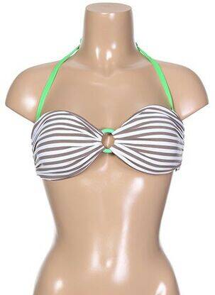 Haut de maillot de bain fermeture liens à nouer haut soutien-gorge moulé marron KIWI femme
