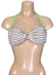 Haut de maillot de bain fermeture liens à nouer haut soutien-gorge moulé marron KIWI femme