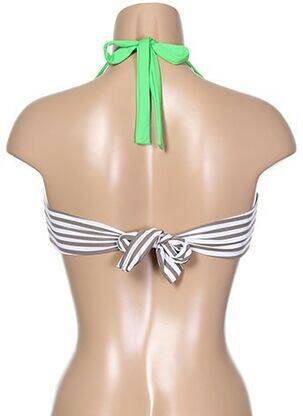 Haut de maillot de bain fermeture liens à nouer haut soutien-gorge moulé marron KIWI femme