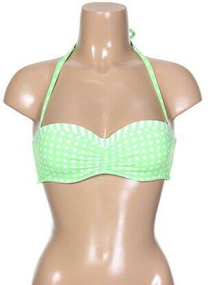 Haut de maillot de bain bretelles élastiquées haut soutien-gorge push-up vert KIWI femme