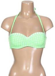 Haut de maillot de bain bretelles élastiquées haut soutien-gorge push-up vert KIWI femme