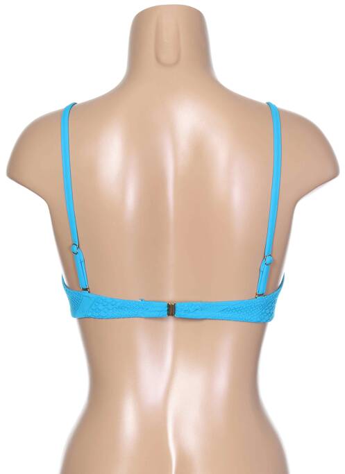 Haut de maillot de bain bretelles élastiquées ajustables haut soutien-gorge push-up bleu ANTIGEL femme