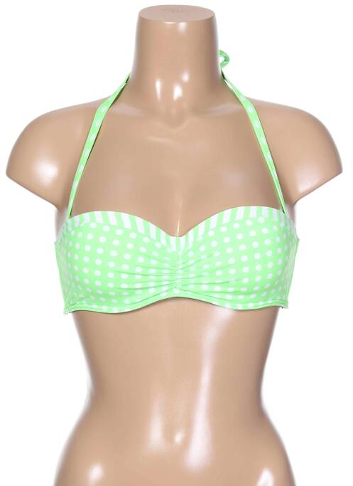 Haut de maillot de bain bretelles élastiquées haut soutien-gorge push-up vert KIWI femme