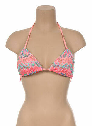 Haut de maillot de bain fermeture liens à nouer haut triangles rose KIWI femme