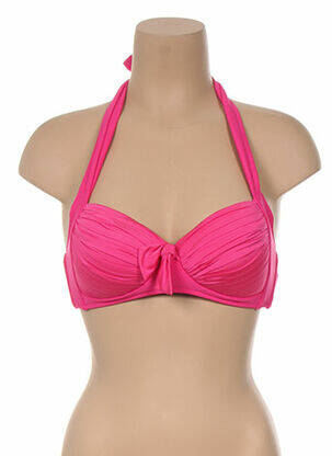 Haut de maillot de bain fermeture liens à nouer haut soutien-gorge avec mousse de rembourrage amovible rose SEAFOLLY femme