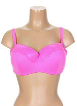 Haut de maillot de bain bretelles élastiquées amovibles haut soutien-gorge moulé rose ANTIGEL femme