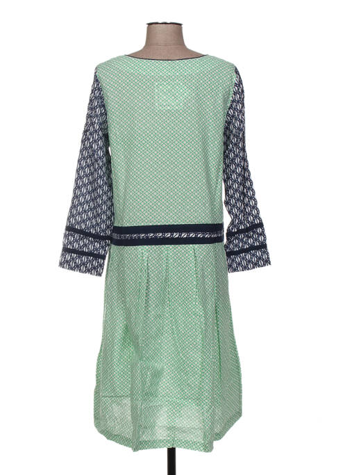 Robe mi-longue vert NID D'ABEILLE pour femme