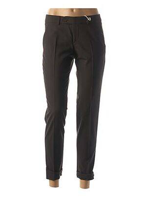 Pantalon 7/8 tissage popeline taille normale noir QUIET femme