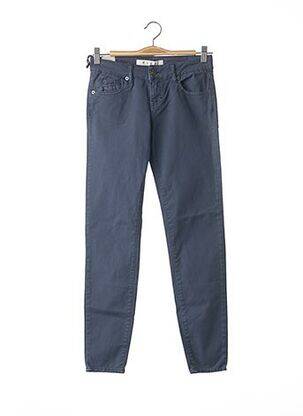 Pantalon slim broderie rivets taille normale bleu FIVE femme