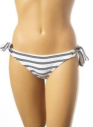 Bas de maillot de bain imprimé rayures bikini blanc SEAFOLLY femme