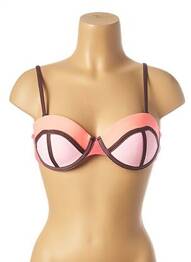 Haut de maillot de bain fermeture liens à nouer haut soutien-gorge moulé rose MAAJI femme