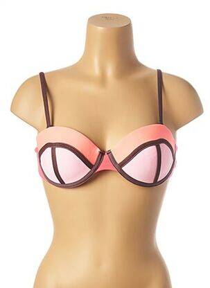 Haut de maillot de bain fermeture liens à nouer haut soutien-gorge moulé rose MAAJI femme