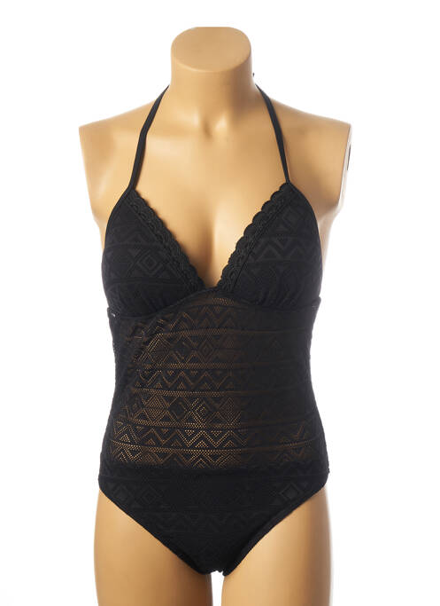Maillot de bain 1 pièce stretch haut soutien-gorge moulé noir DAG ADOM femme