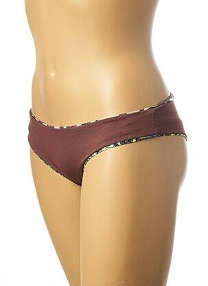 Bas de maillot de bain imprimé fantaisie culotte marron MAAJI femme