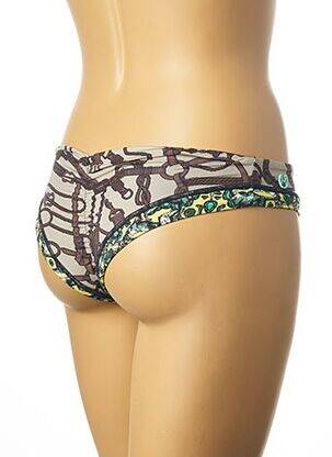 Bas de maillot de bain imprimé fantaisie culotte marron MAAJI femme