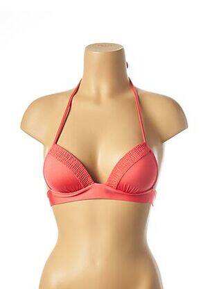 Haut de maillot de bain fermeture liens à nouer haut soutien-gorge push-up orange WATERCULT femme